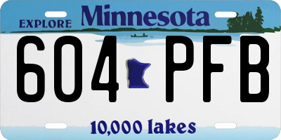 MN license plate 604PFB