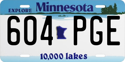 MN license plate 604PGE