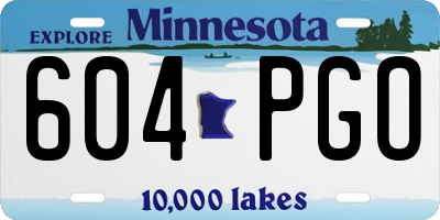 MN license plate 604PGO