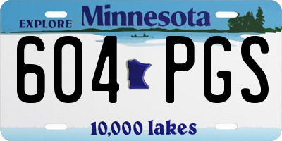 MN license plate 604PGS