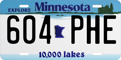 MN license plate 604PHE