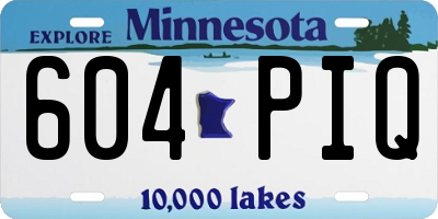 MN license plate 604PIQ