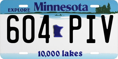 MN license plate 604PIV