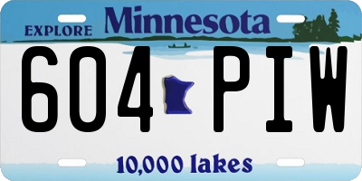 MN license plate 604PIW