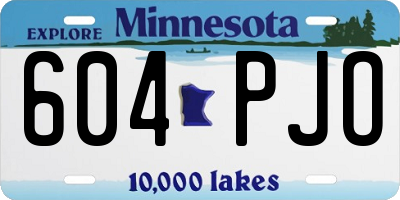 MN license plate 604PJO