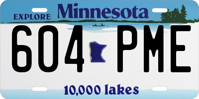 MN license plate 604PME