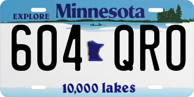 MN license plate 604QRO