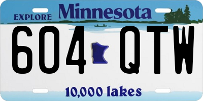 MN license plate 604QTW