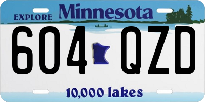 MN license plate 604QZD