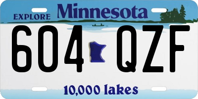 MN license plate 604QZF
