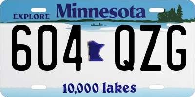 MN license plate 604QZG