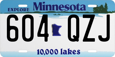 MN license plate 604QZJ