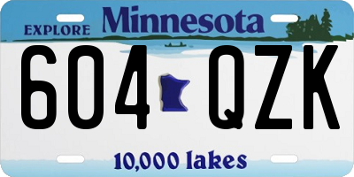 MN license plate 604QZK
