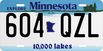MN license plate 604QZL