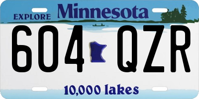 MN license plate 604QZR
