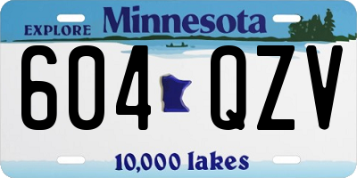 MN license plate 604QZV