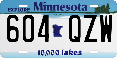 MN license plate 604QZW