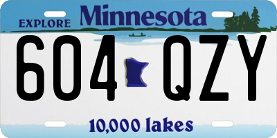 MN license plate 604QZY