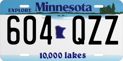 MN license plate 604QZZ