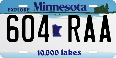 MN license plate 604RAA