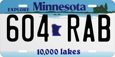 MN license plate 604RAB