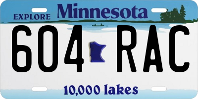 MN license plate 604RAC