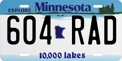 MN license plate 604RAD