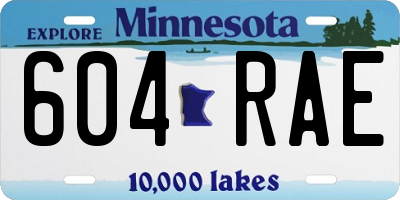 MN license plate 604RAE