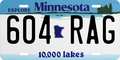 MN license plate 604RAG
