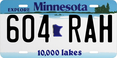 MN license plate 604RAH