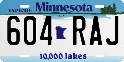 MN license plate 604RAJ