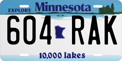 MN license plate 604RAK