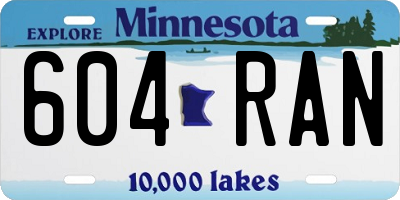 MN license plate 604RAN