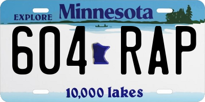 MN license plate 604RAP