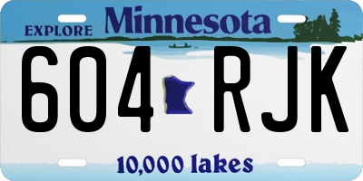 MN license plate 604RJK