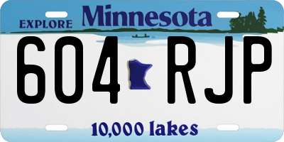 MN license plate 604RJP