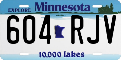 MN license plate 604RJV