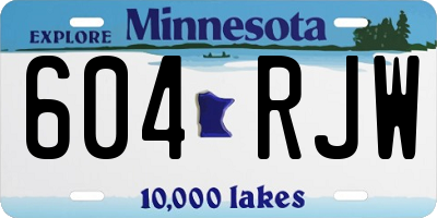 MN license plate 604RJW