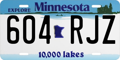 MN license plate 604RJZ