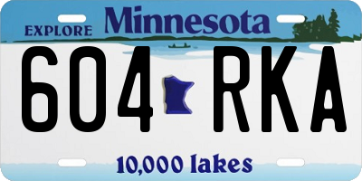 MN license plate 604RKA
