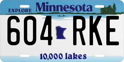 MN license plate 604RKE