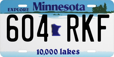 MN license plate 604RKF