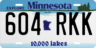 MN license plate 604RKK