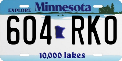 MN license plate 604RKO