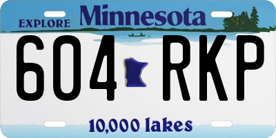 MN license plate 604RKP
