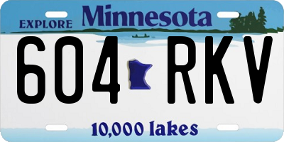 MN license plate 604RKV