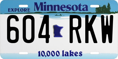 MN license plate 604RKW