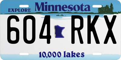 MN license plate 604RKX