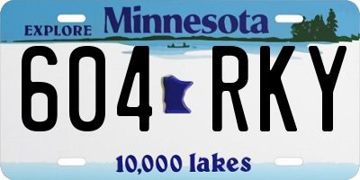 MN license plate 604RKY