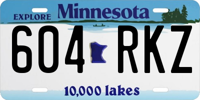 MN license plate 604RKZ
